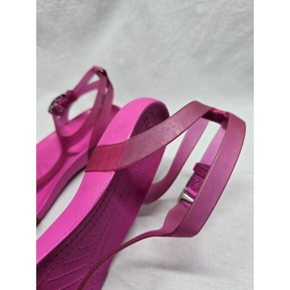 Crocs Women's Really Sexi Ankle Strap Strappy Sandals Fuchsia Pink Sz 7- Flawed - Picture 6 of 15